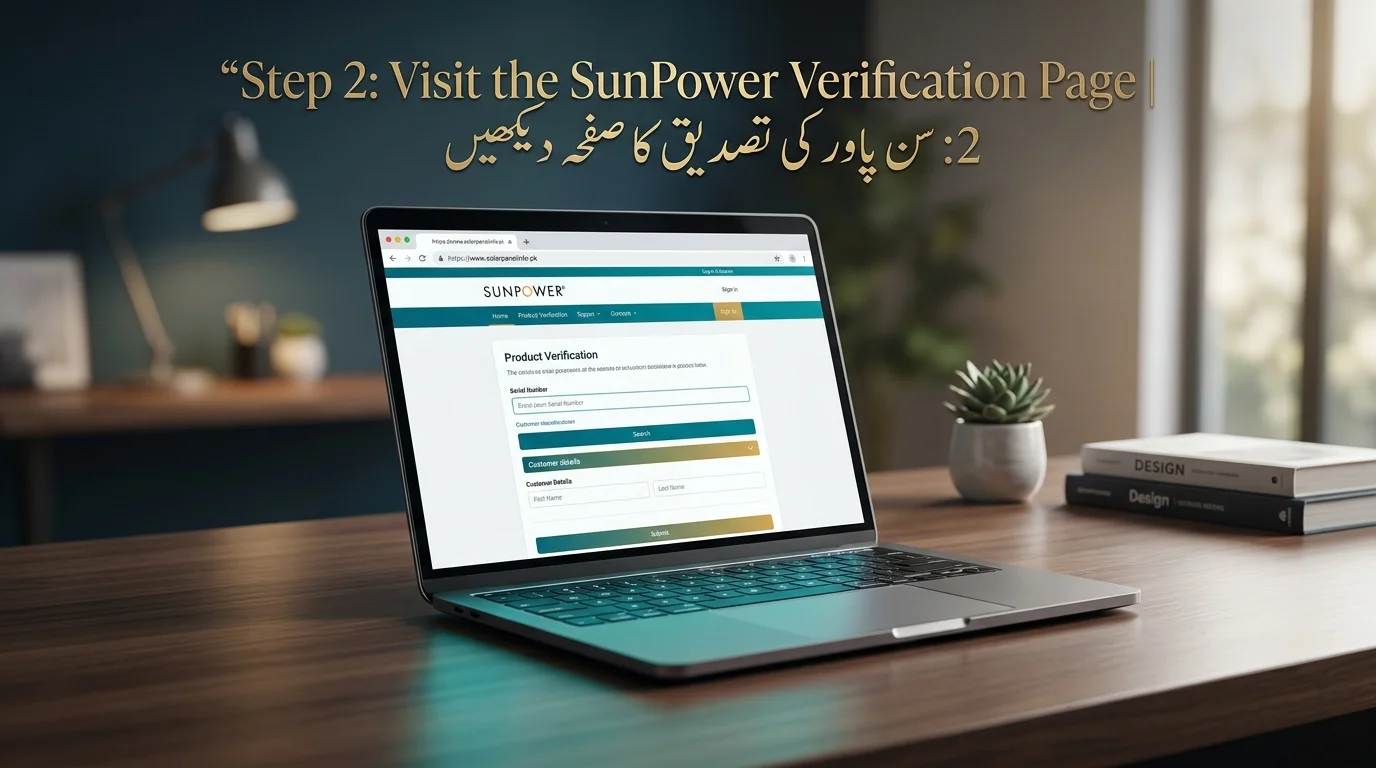 Step 2: Visit the SunPower Verification Page مرحلہ 2: سن پاور کی تصدیق کا صفحہ دیکھیں