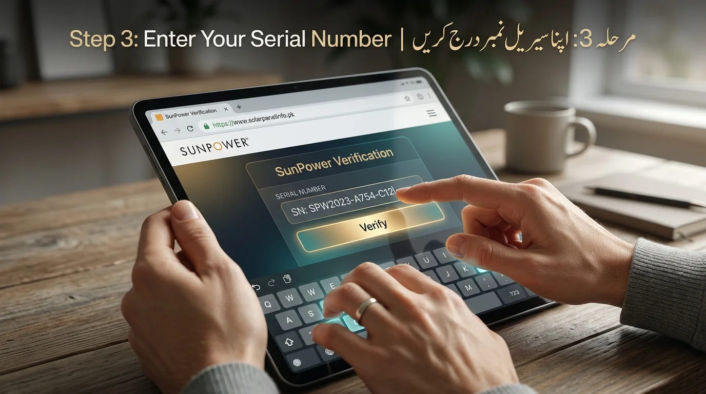 Step 3: Enter Your Serial Number مرحلہ 3: اپنا سیریل نمبر درج کریں۔