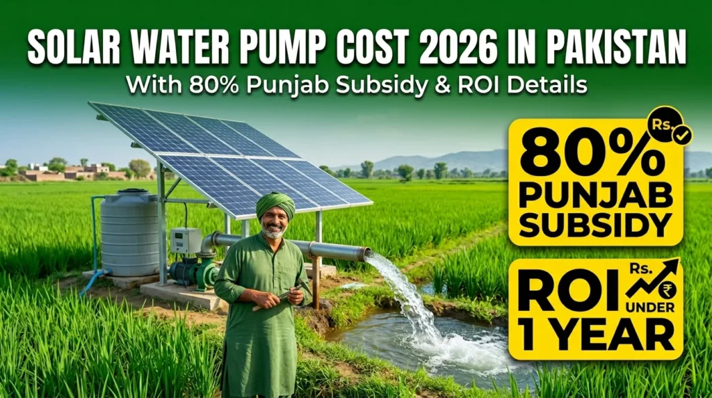 Solar Water Pump Cost 2026 in Pakistan with 80% Punjab Subsidy & ROI Details