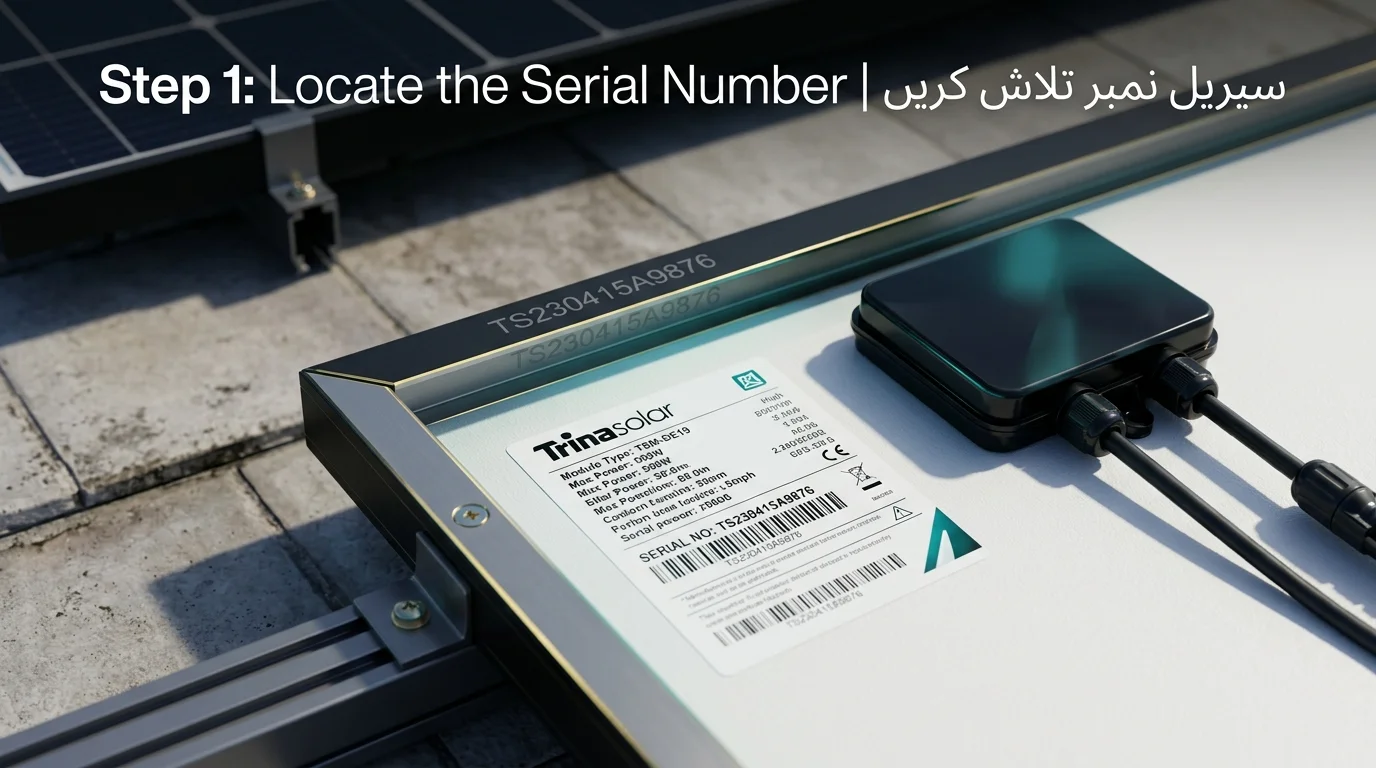 Locate the Serial Number سیریل نمبر تلاش کریں۔