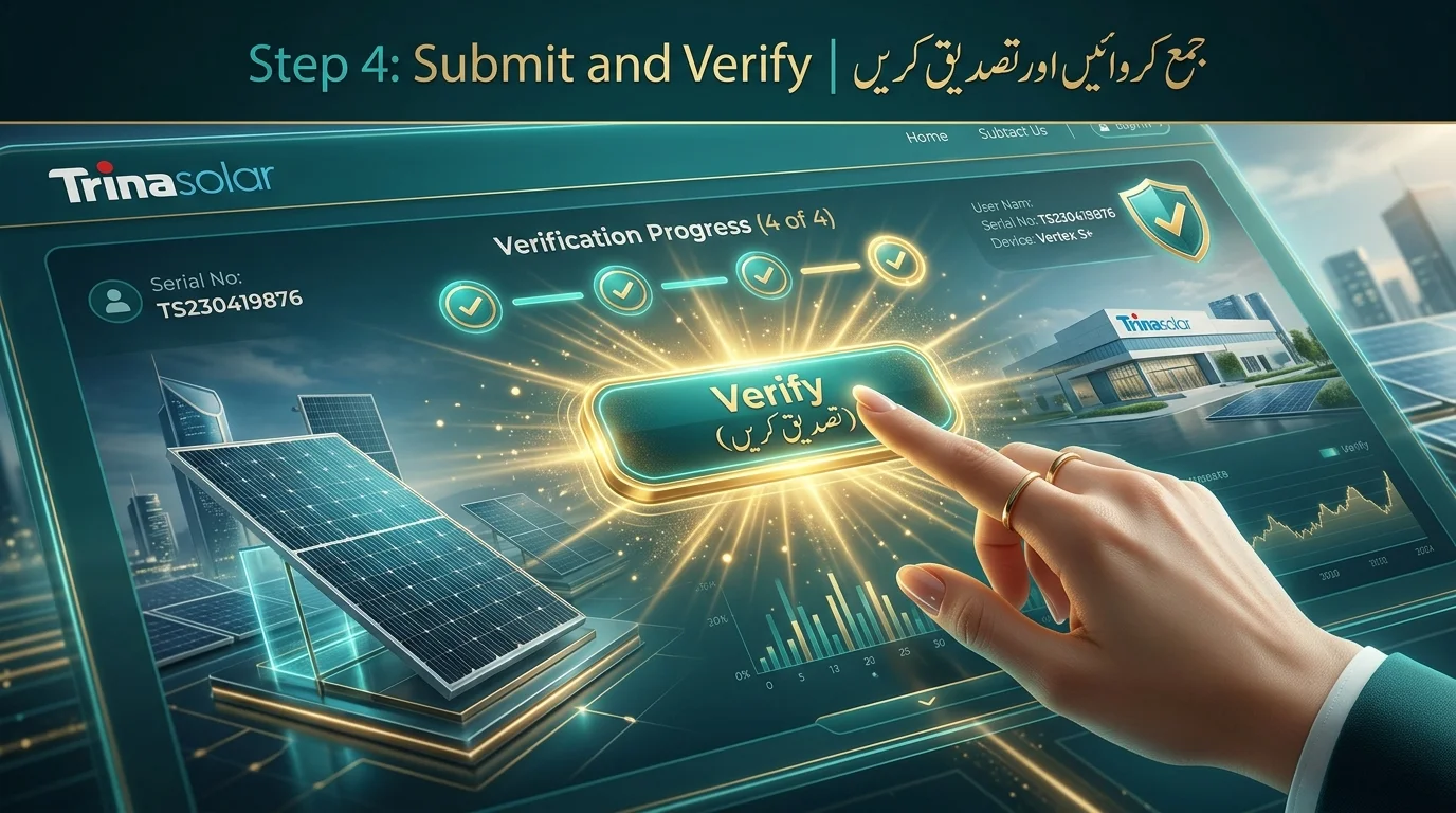 Submit and Verify جمع کروائیں اور تصدیق کریں۔