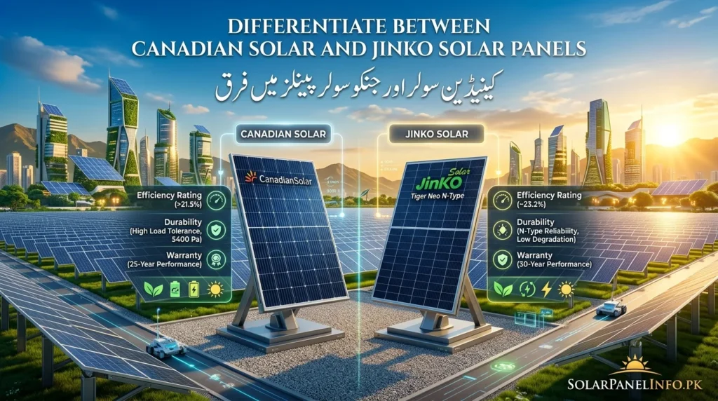 Differentiate between Canadian Solar and Jinko Solar Panels